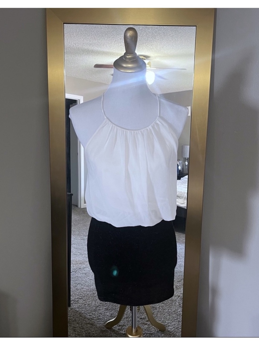 Just Me white and black Halter dress